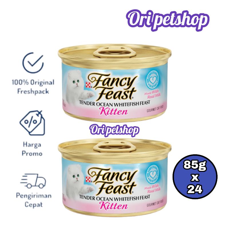 (24 can) Purina Fancy Feast Kaleng Wet Cat Food 85g - Kitten Ocean Fish