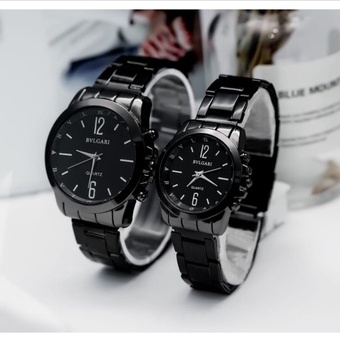 Jam Tangan Pria/Wanita/Couple Korea Style Bvlgai Polos Stainliss Steel