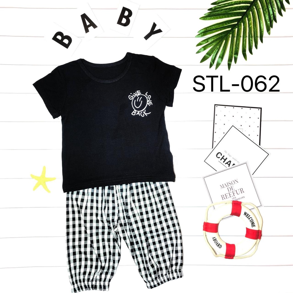 Baju Set ANAK 2-4Tahun 100%Cotton-Setelan Anak Lengan Pendek-Breathable Dan Tidak Panas