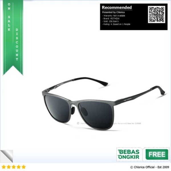 Unik VEITHDIA Kacamata Retro UV Polarized Sunglasses - 6623 - Gray VEITHDIA Limited