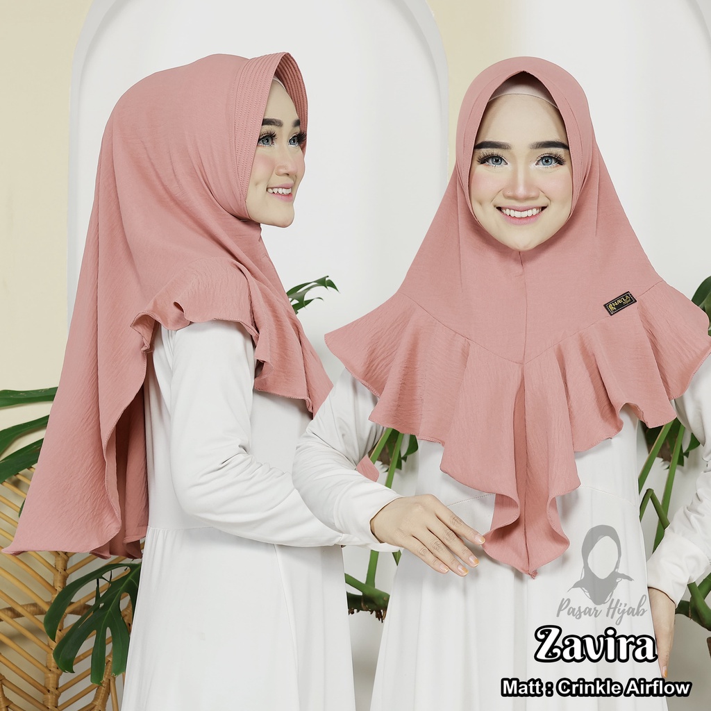 Kerudung Instan Zavira Couple Series Ibu dan Anak Jilbab Instan Crinkle Airflow Pasar Hija'b