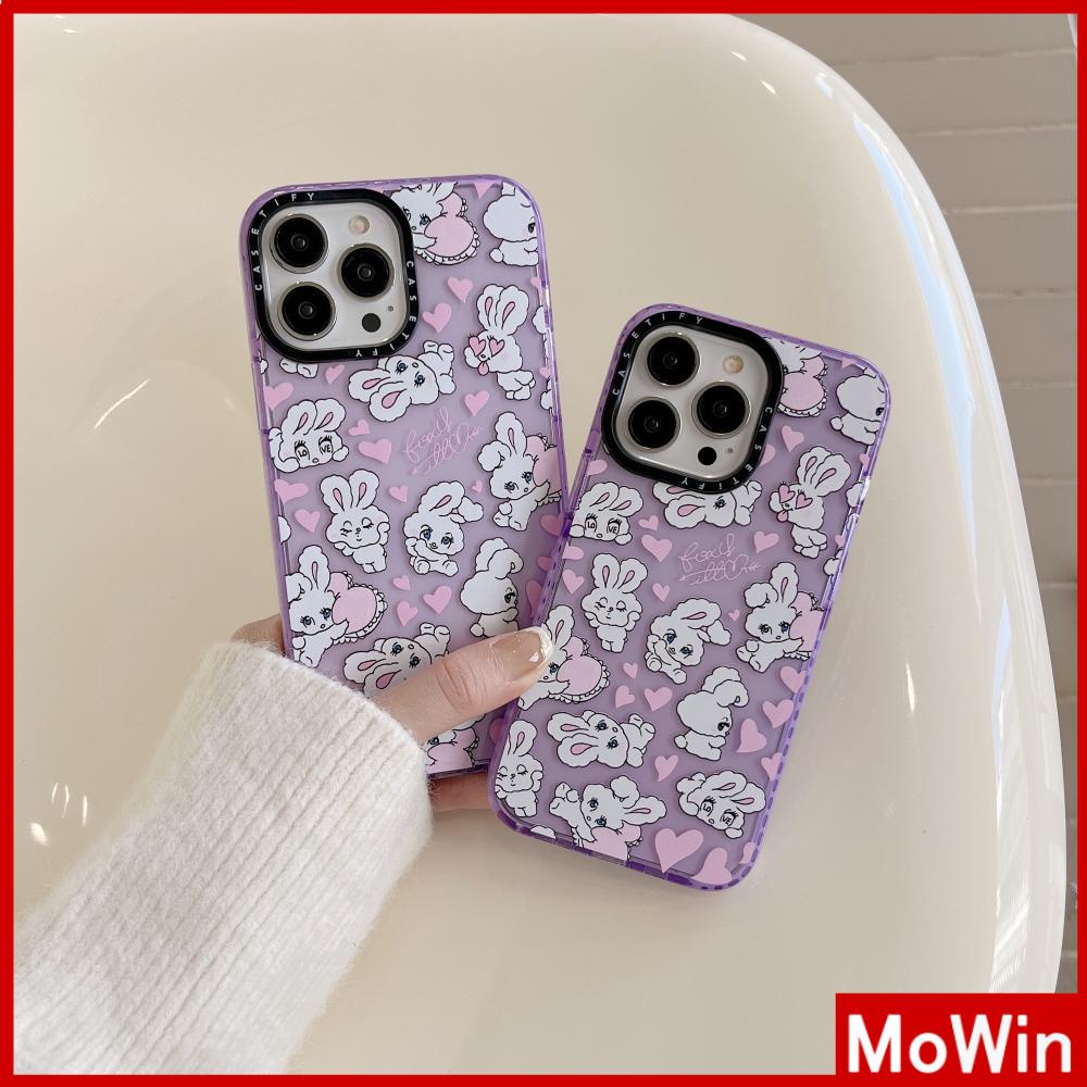 For iPhone 14 Pro Max iPhone Case Thickened TPU Soft Case Clear Case Shockproof Cartoon Purple Rabbit Compatible For iPhone 13 Pro Max 12 Pro Max 11 Pro Max 7Plus 6sPlus XR XS MAX