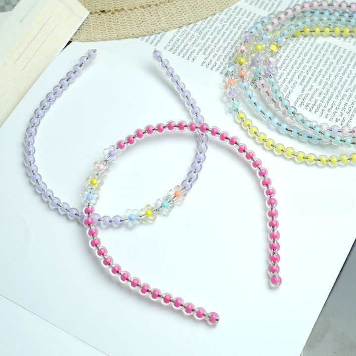 BANDO RAMBUT BANDO MUTIARA BANDO WARNA PEARL / BANDO MUTIARA MANIK MOTE PUTIH WARNA || KOREAN PEARL HEADBAND - Bando Crystal Korea Mutiara Mote dengan Krystal Blink Blink Girly Retro - Premium Korean Style Hand Made