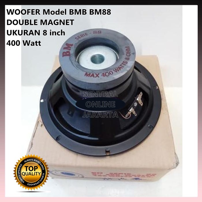 SPEAKER WOOFER 8 inch MODEL BMB BM88 400 Watt DOUBLE MAGNET 8inch 8in