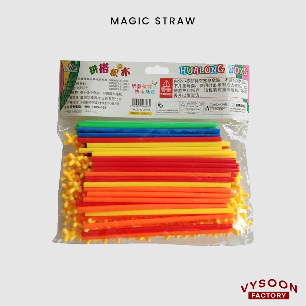 Super Magic Straw Mainan Logika Bongkar Pasang Mainan Anak Builder