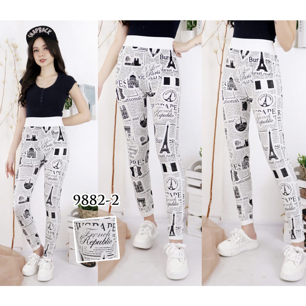 LEGGING KORAN HIGHWAIST IMPORT / LEGING MOTIF KORAN / LEJING FASHION