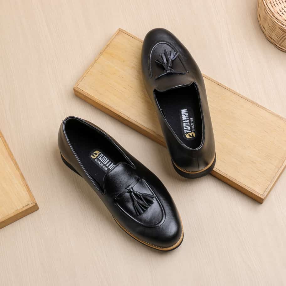 sepatu tassel loafer sepatu pantofel pria sepatu kerja pria sepatu kulit asli sepatu wisuda sepatu kondangan sepatu formal pria sepatu slip on pria model romeo flavio boston