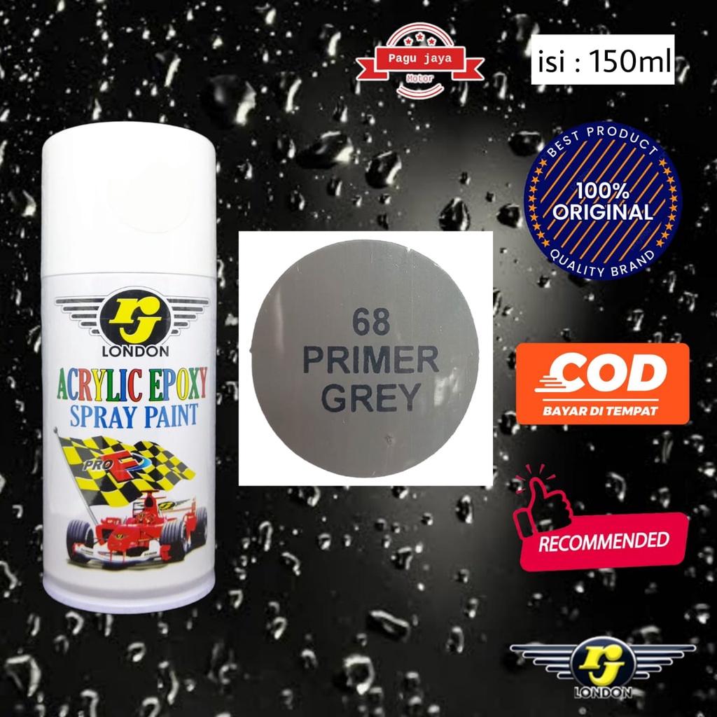 Primer Grey Cat Semprot 150cc rj london UnderCoat Epoxy Dasar Abu abu