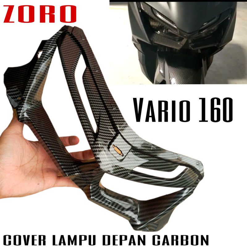 Cover Lampu Depan Carbon Zoro PNP motor Vario160 new Carbon black ZORO