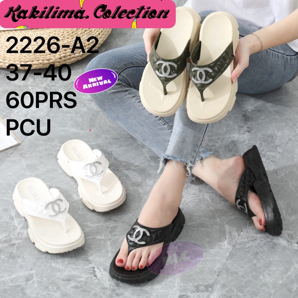 sandal jepit wedges karet jelly perempuan balance 2226-A2