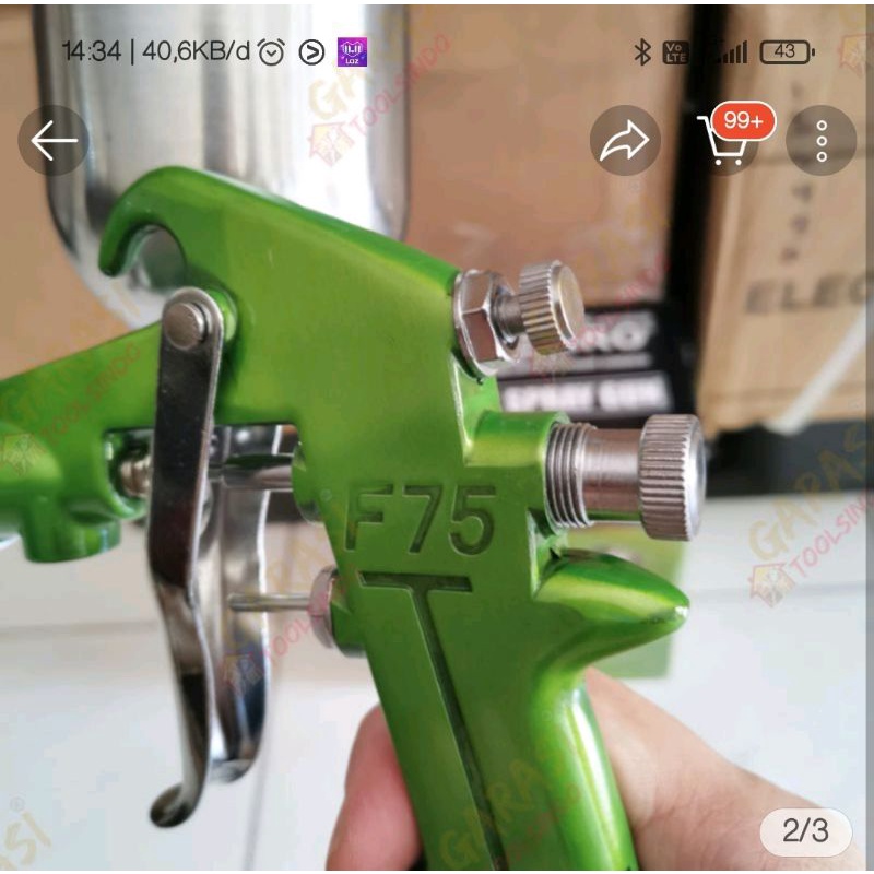 spray gun tekiro f75 tabung atas/ semprotan cat tekiro f75