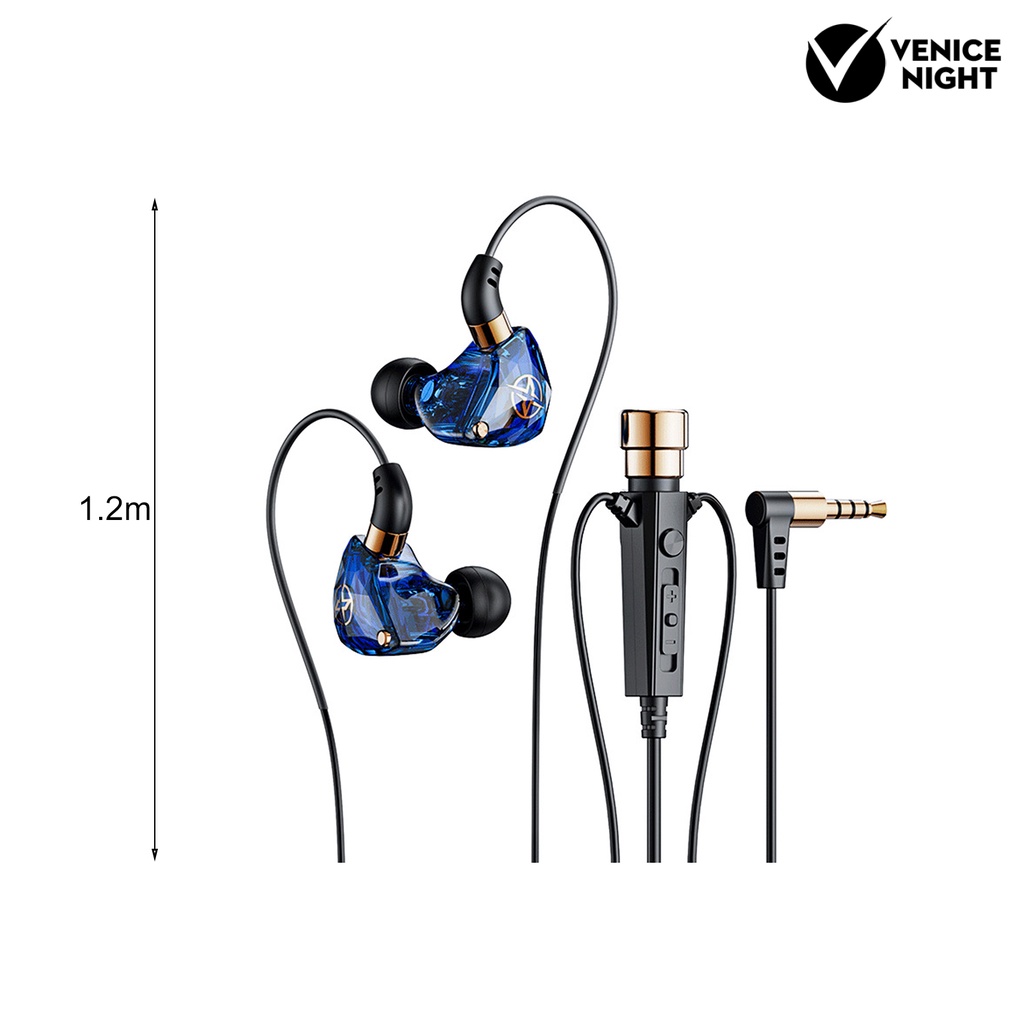 (VNEP) (Berkabel) Earphone Pengurang Kebisingan Universal 3.5mm Plug berbentuk L Headphone Gaming Dinamis dengan Mikrofon untuk Karaoke