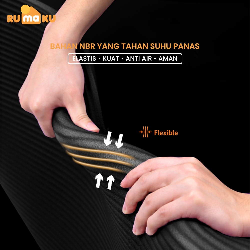 Rumaku Yoga Mat Anti Slip NBR Matras Yoga Tebal 10mm Alas Olahraga Karpet Senam Gym Yoga Fitness