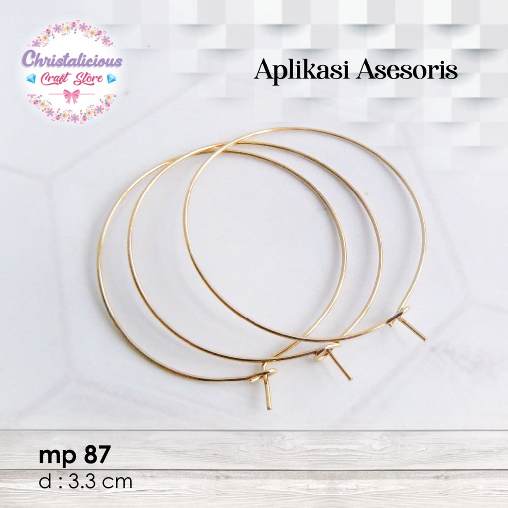 Anting bulat, anting hoop import warna gold silver, anting craft bulat, anting polos, anting bulat p