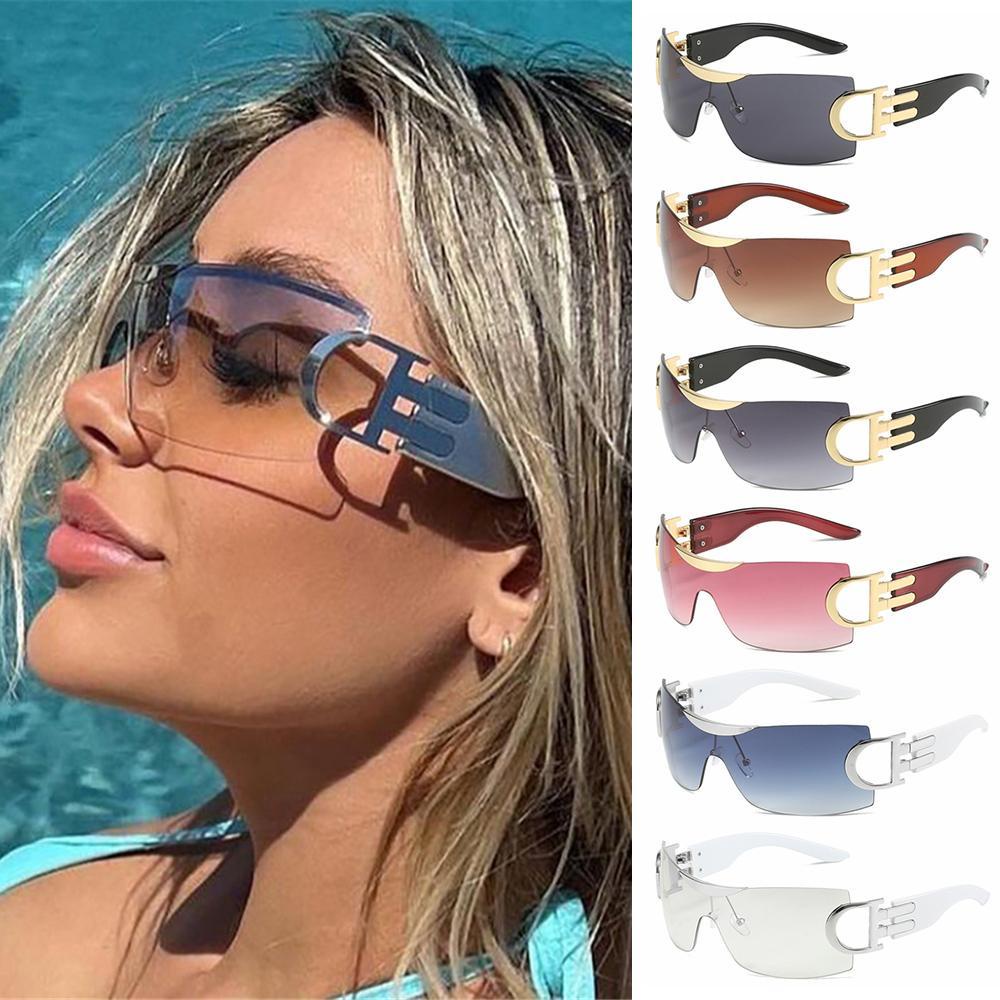 Lily Y2K Kacamata Olahraga Fashion Punk One Piece Eyewear Wrap Around