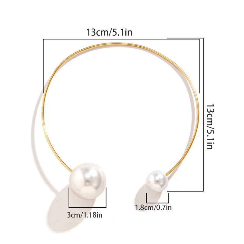 Fancyqube Kalung Choker Rantai Klavikula Hias Mutiara Imitasi Warna Putih Untuk Wanita