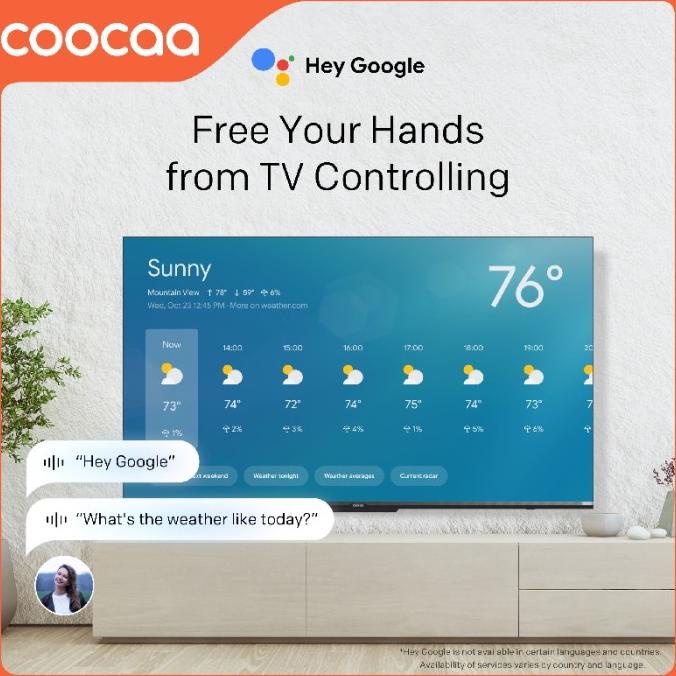 T0P [GOOGLE TV] COOCAA 50 INCH SMART LED TV - FLICKER FREE -(COOCAA 50Y72) NICE