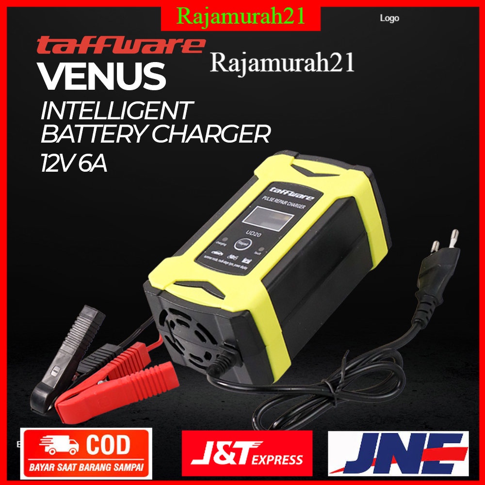 Taffware Venus Intelligent Battery Charger Aki Mobil 12V 6A - UD20 - Black/Yellow - 7RRS1HBY