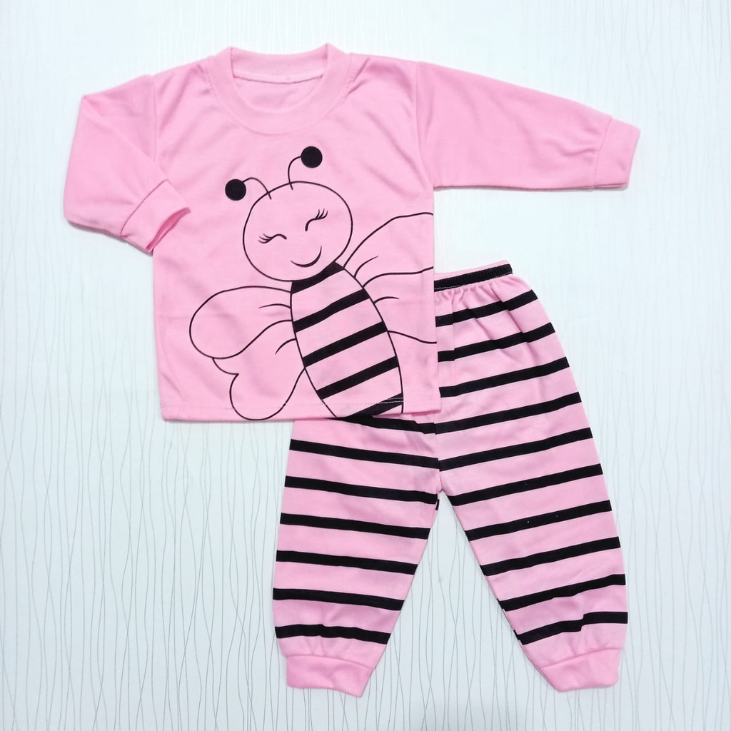 COD Setelan Piyama Bayi Baju Bayi Lengan Panjang Motif Anak Usia 3-12 Bulan Cyand Clothing