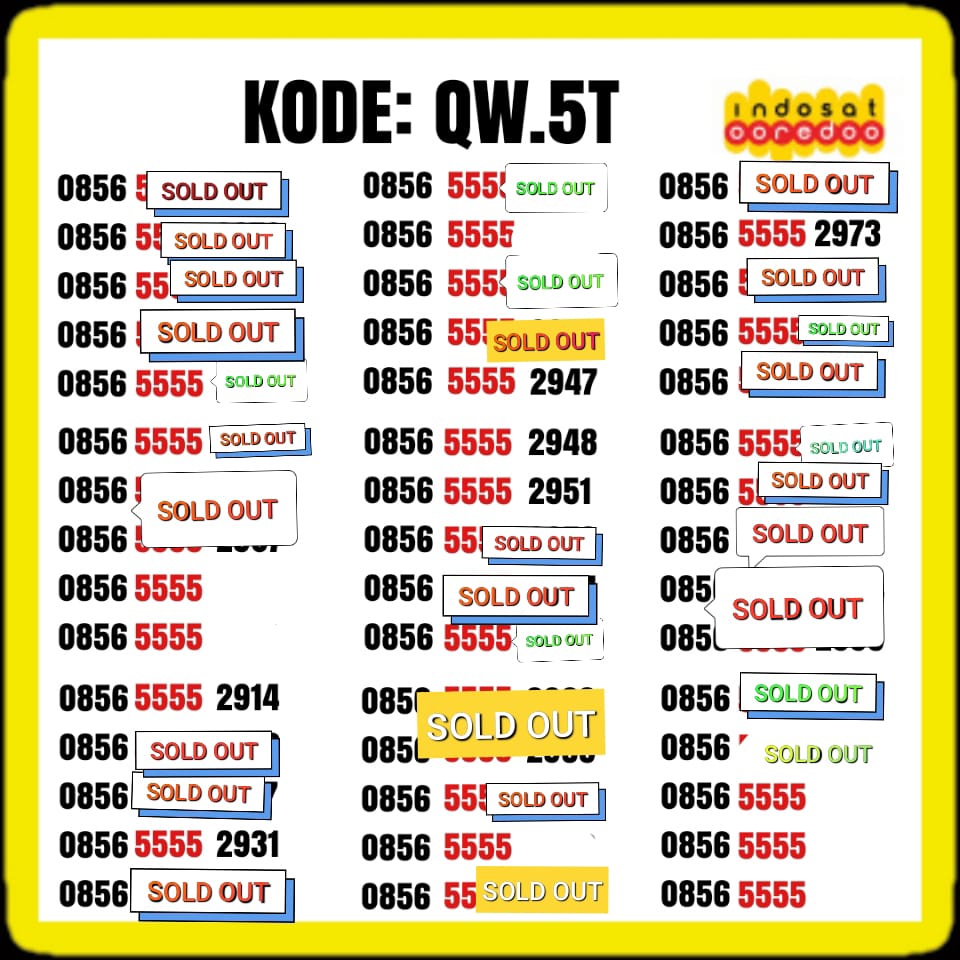 Kartu Perdana Nomor Cantik Indosat Oredo Kwarted