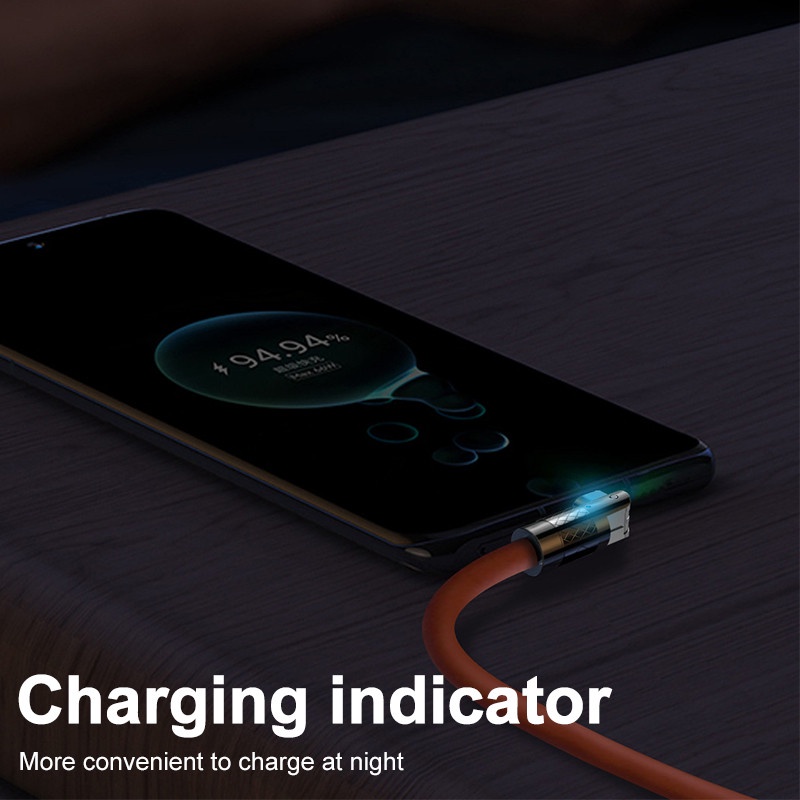 180°Kabel Data / Charger USB Tipe C Fast Charging 6A 120W Bahan Zinc alloy Untuk Iphone / Android