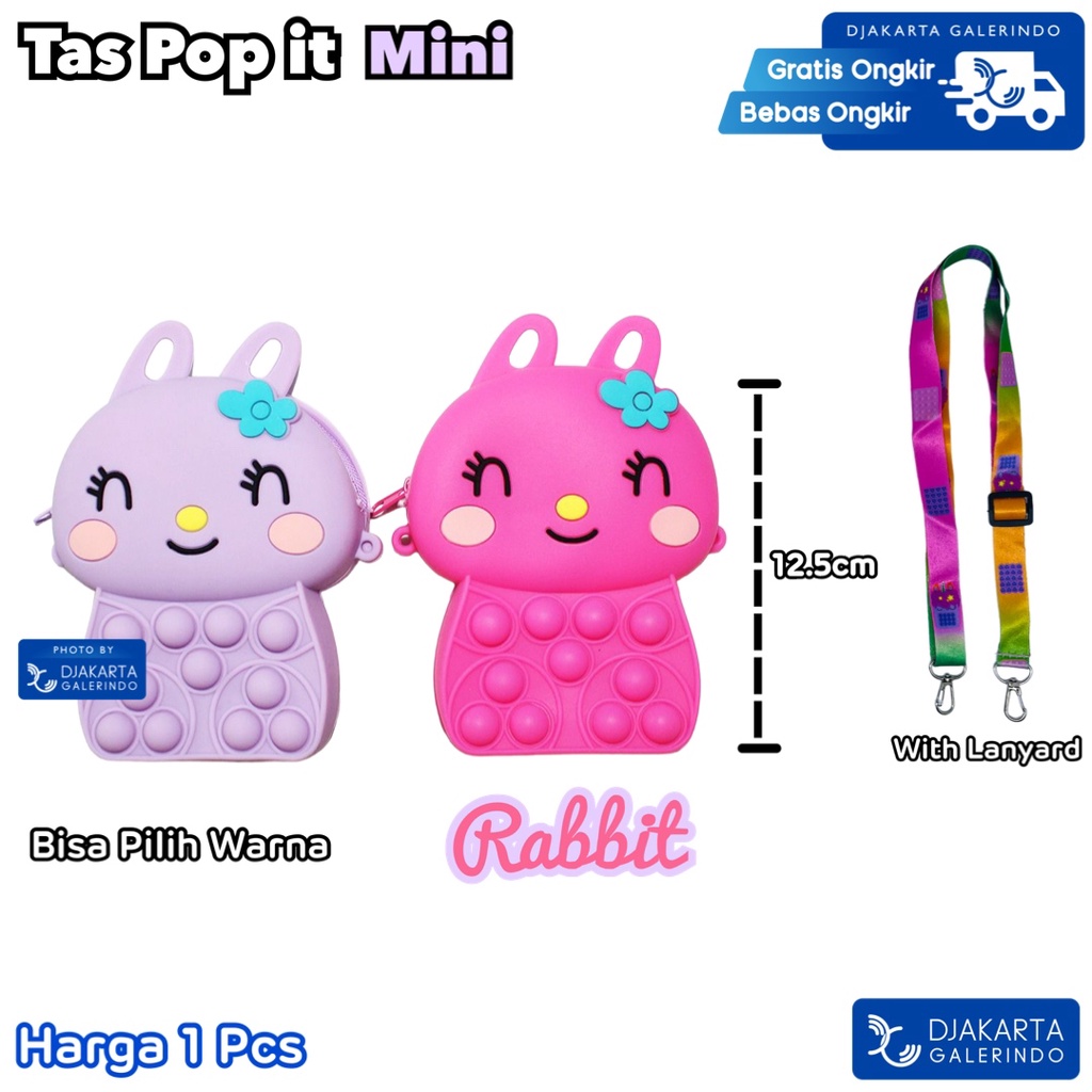 Tas Pop it Anak Unicorn Hello Kitty Cute Rainbow Import