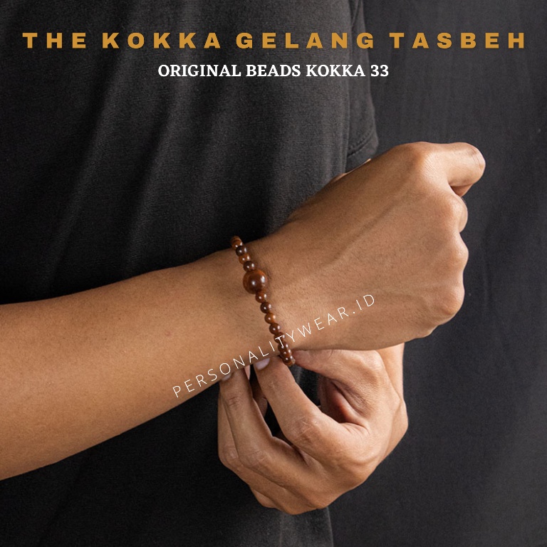 Gelang Tasbih Pria Wanita Kayu Kokka Bertuah ASLI Original