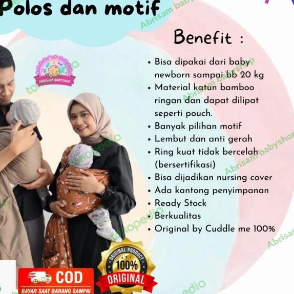 [New]Cuddlle Me Ring Sling Bamboo Polos Gendongan Ring sling Cuddle Me - Latte