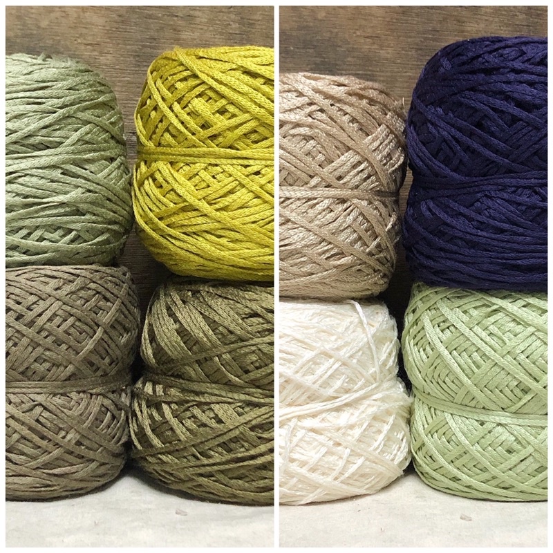 Benang Rajut LINEN ( cord yarn / braided yarn / Benang Pita )