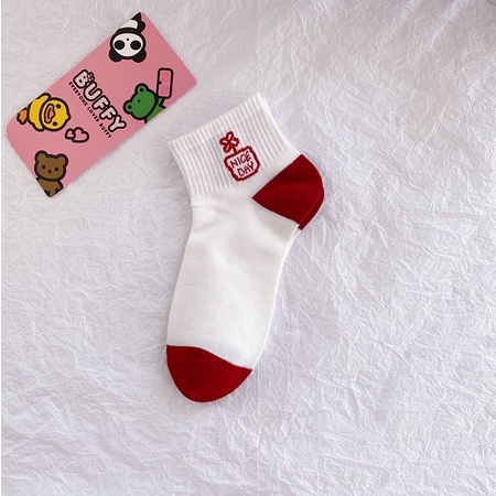 UG KS73 Kaos Kaki Motif Cherry Merah Unisex