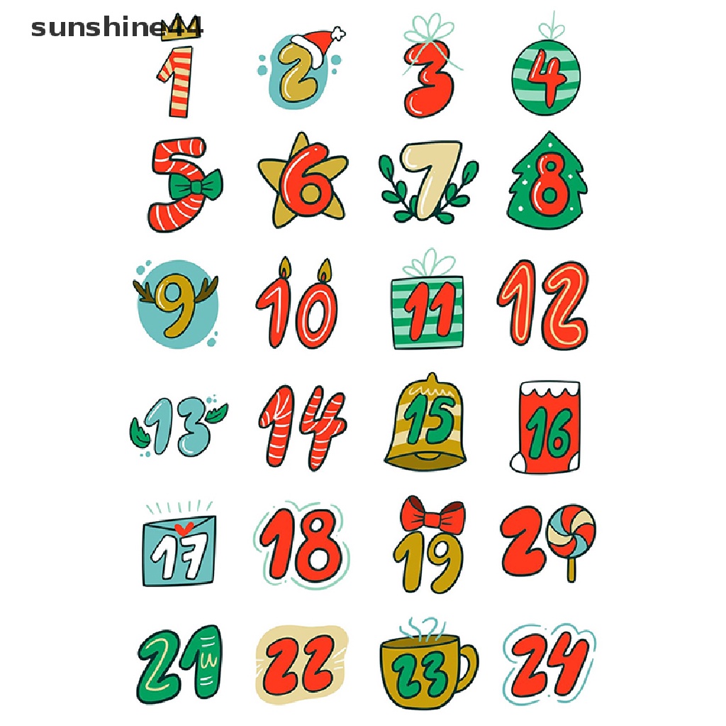 Sunshine Stiker Kalender Advent Motif Natal Untuk Dekorasi