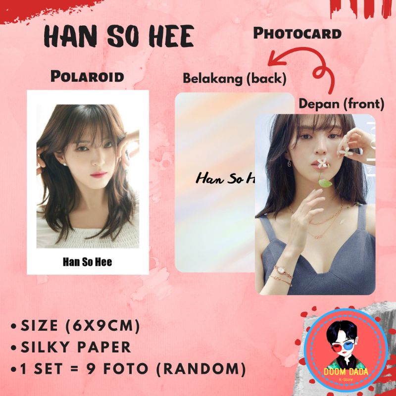 (ISI 9 PCS) Polaroid Han So Hee Aktris Korea / Photocard Han So Hee