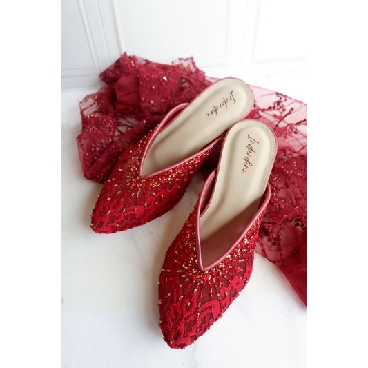 SEPATU WEDDING WANITA HEELS 5CM WARNA MAROON byindardini