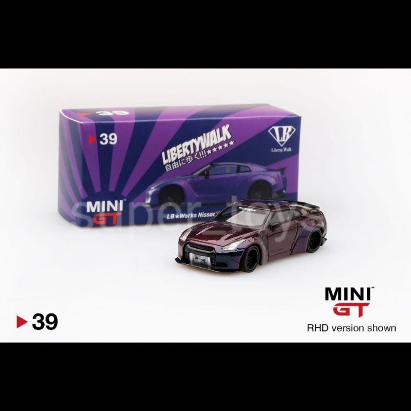 Diecast MiniGT 39 Nissan Skyline GTR R35 LB Works - magic purple