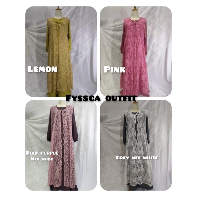 long outer brukat cardigan premium wanita / brukat outer by fyssca outfit