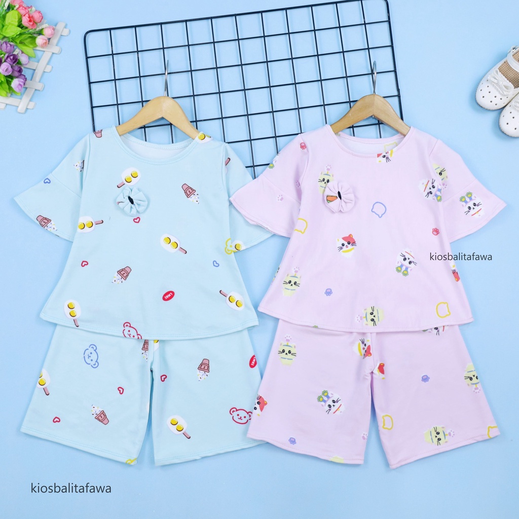 [MOTIF] Setelan Lucy uk 2-4 Tahun / Baju Anak Perempuan Set Atasan Balita Blouse Kulot Balita Cewek