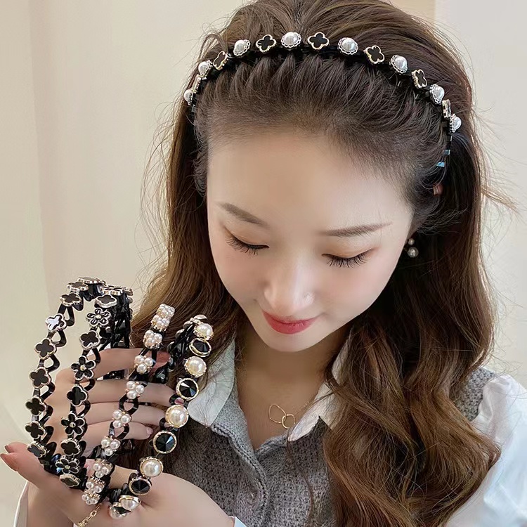 Bando Fashion Korea Bando Rambut Mutiara Cantik Elastis Aksesoris