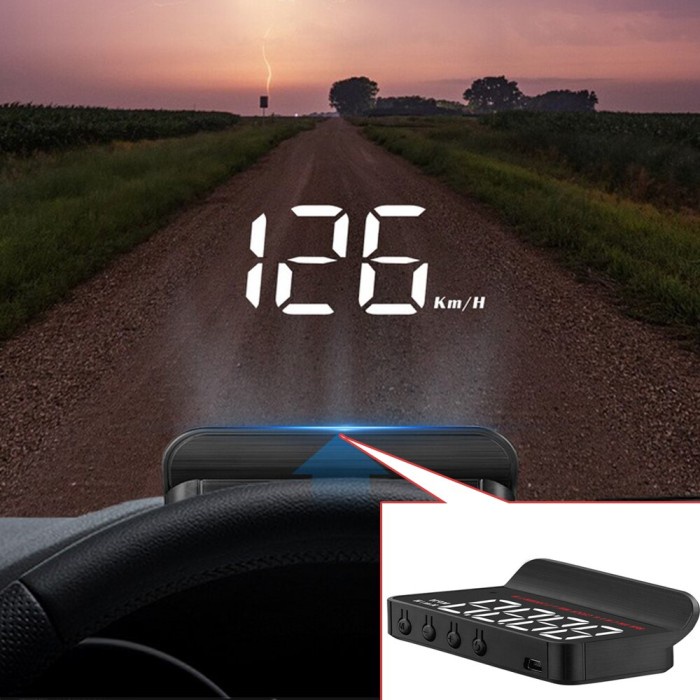 M3 HUD OBD2 Proyeksi Dashboard Display Speedometer Kaca Mobil Head Up