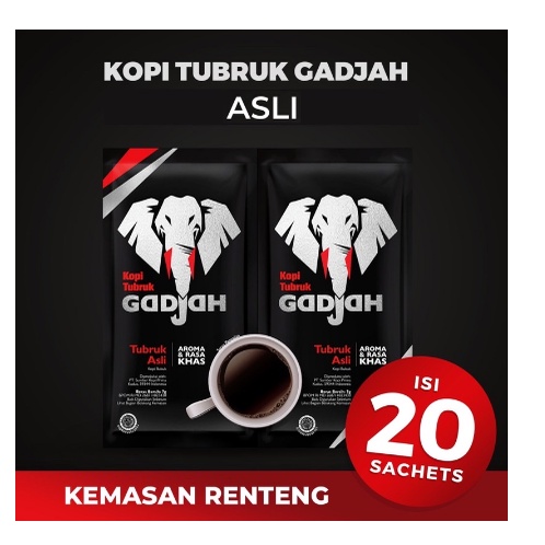 

KOPI GAJAH TUBRUK / KOPI BUBUK / 1 RENCENG ISI 20 PCS/ 7G