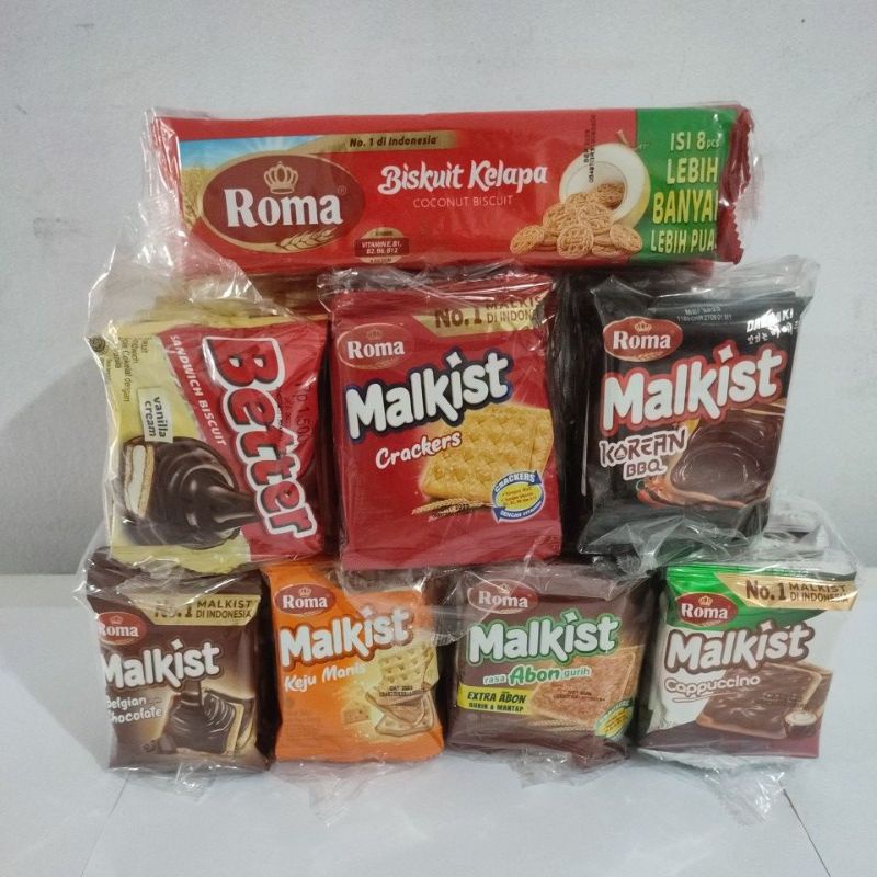 

ROMA MALKIST 18gr 18 gr ISI 10 ROMA KELAPA 36gr ISI 10 BETTER