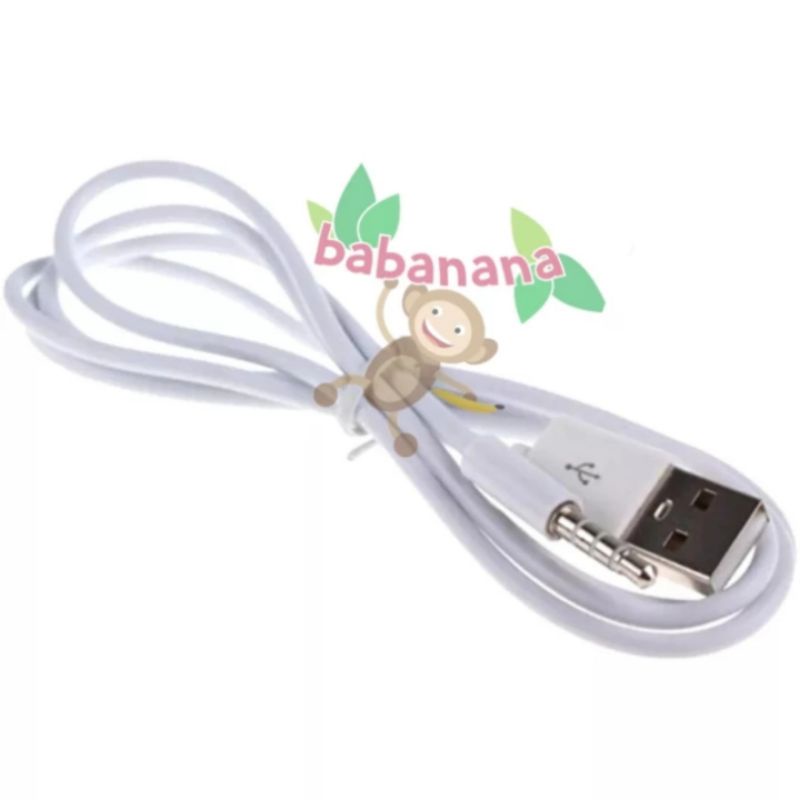 Kabel usb to 3.5 mm charger charging cable for mp3 etc audio 100cm