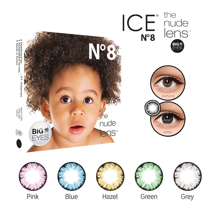 SOFTLENS MINUS DAN NORMAL X2 ICE N8 / NO.8 BLACK 16mm (0.00 sd -10.00) GRATIS TEMPAT SOFLEN