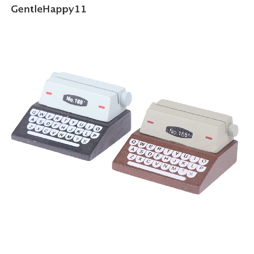 Gentlehappy 1Pc 1: 12rumah Boneka Miniatur Mesin Ketik Kasir Typewriter Model Boneka Dekorasi Mainan id