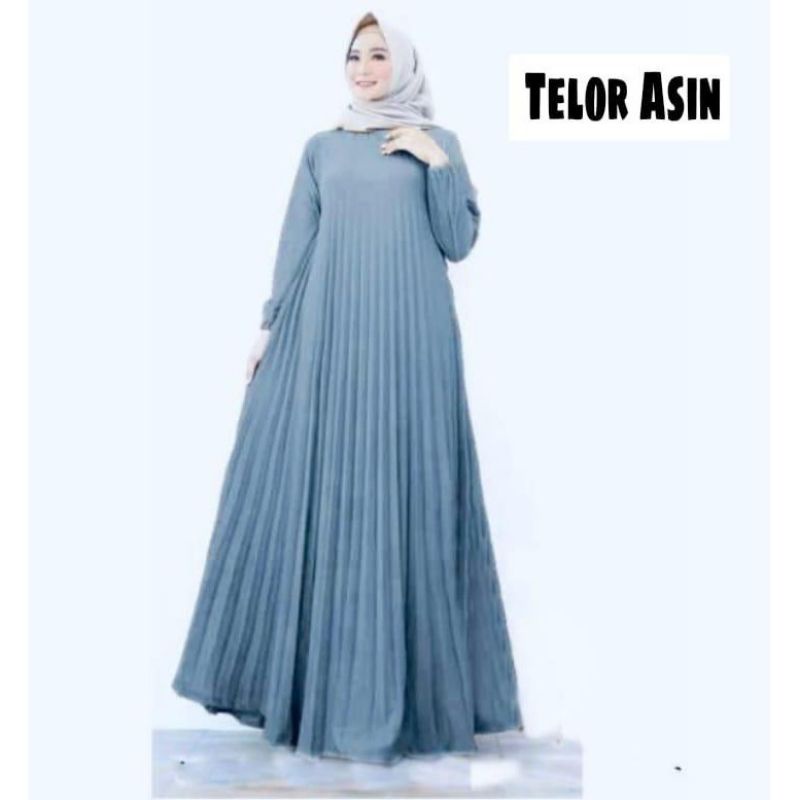 (NEW) BUNDO LP - GAMIS MAXI MAXY PLISKET RENDA REMPEL HYGET SUPER PREMIUM LENGAN TANGAN PANJANG JUMB