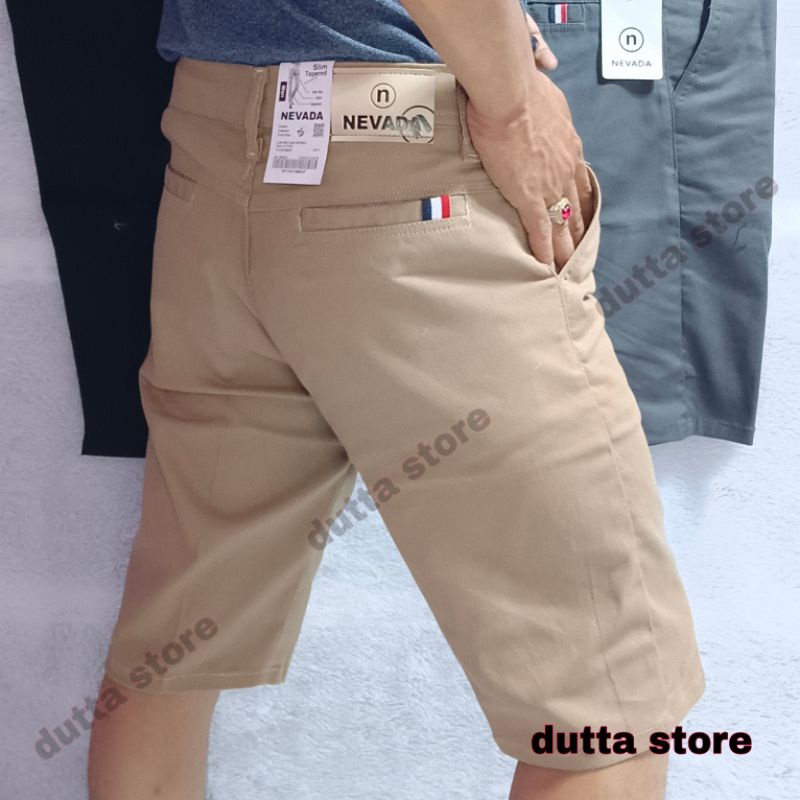 Celana Pendek Pria Chino Nevada chinos pria katun distro terbaru Melar Abu Krem Moka Hitam