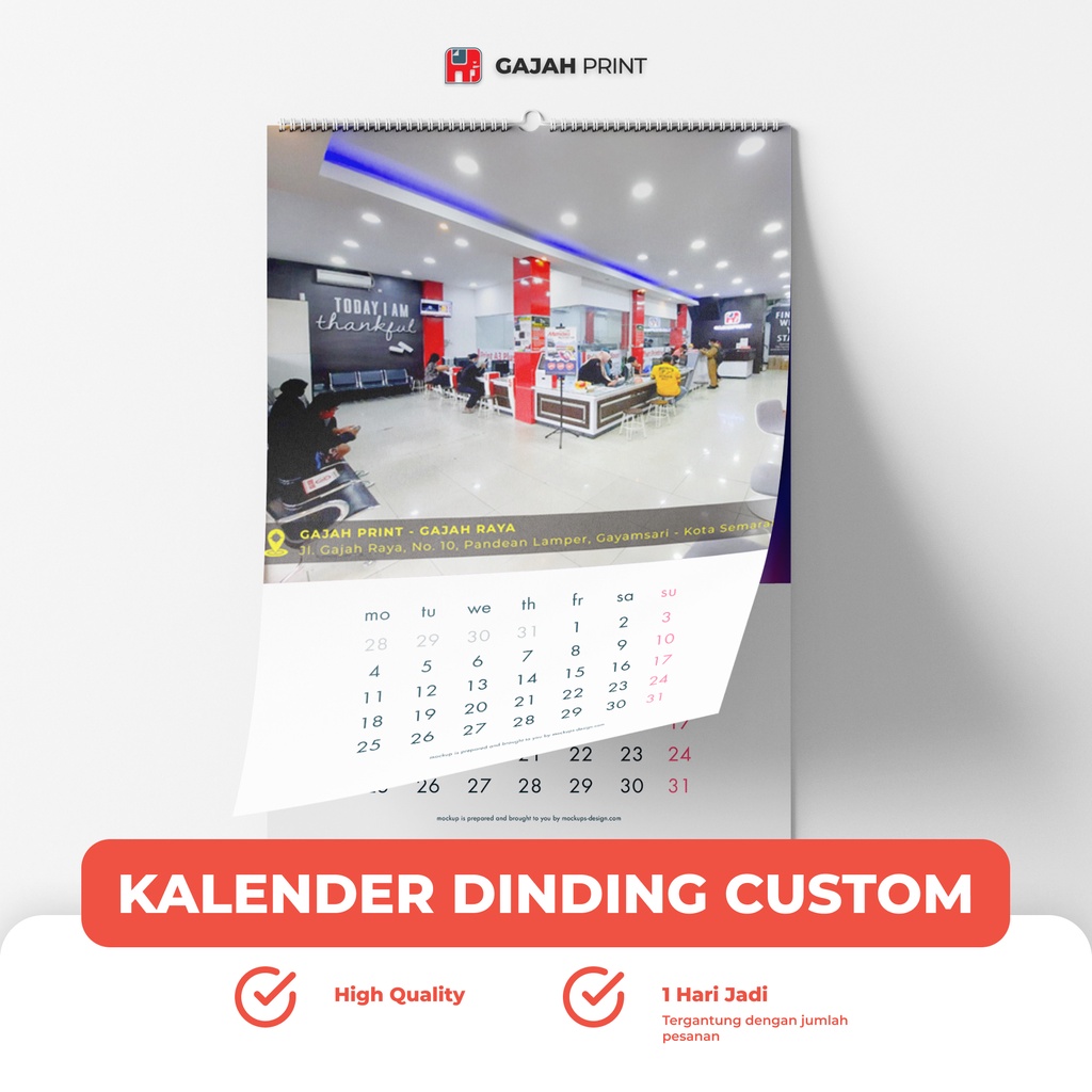 

Cetak Kalender Dinding Custom 32 x 48 cm / Wall Calendar / Kalender Spiral