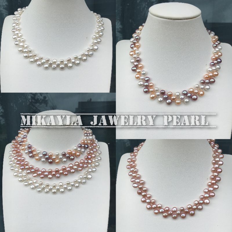 Kalung mutiara asli lombok|Kalung mutiara|Perhiasan pesta mutiara asli|Kalung pesta mutiara lombok|M