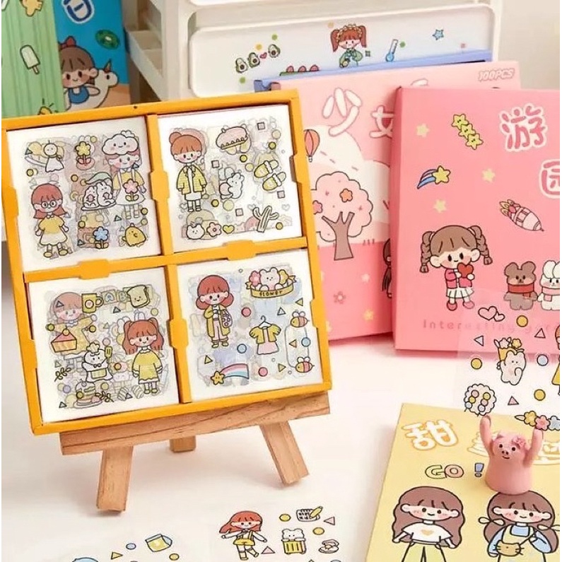 

sticker lucu motif anak perempuan girl cute