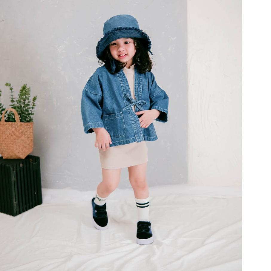 Carva Atasan anak laki laki perempuan Outer anak perempuan kimono okinawa original denim jeans 1-8 Tahun