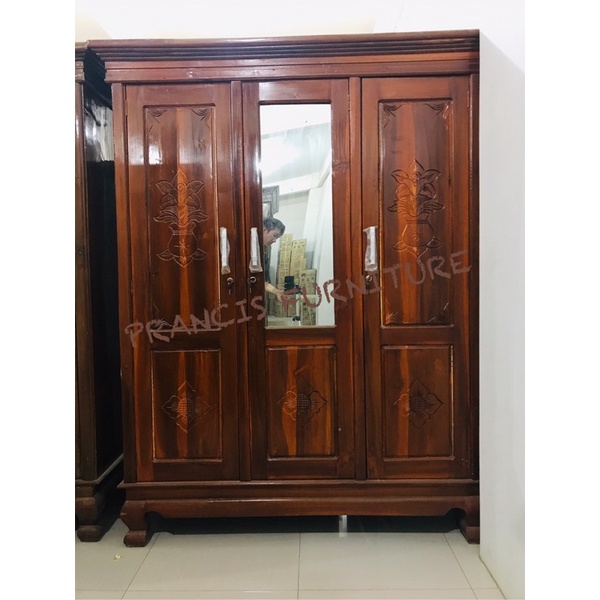 LEMARI KAYU 3 PINTU LEMARI KAYU MINIMALIS MODERN LEMARI KAYU 3 PINTU MURAH